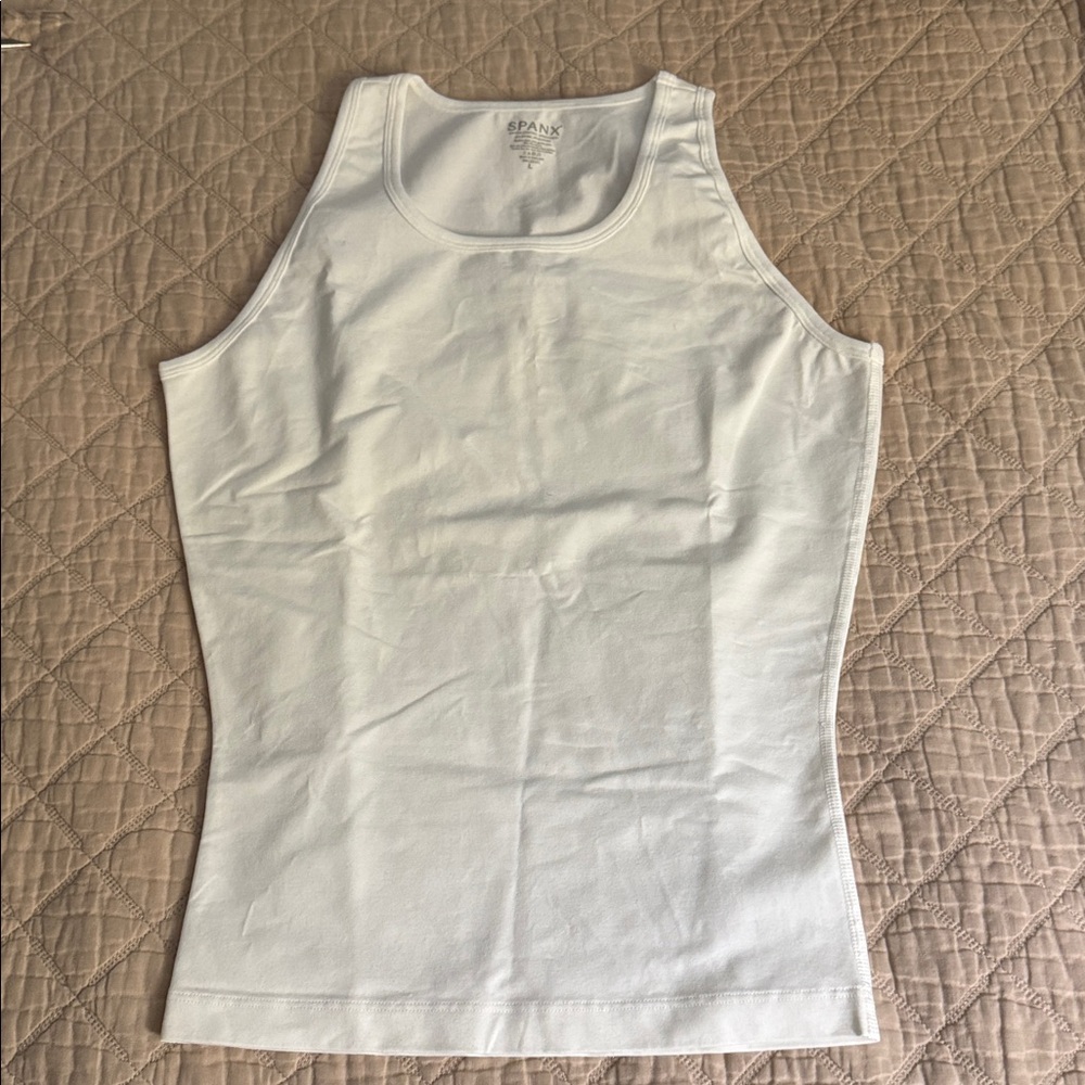 Spanx Men's White Cotton Compression Tank Top Size Large - Picture 5 of 6